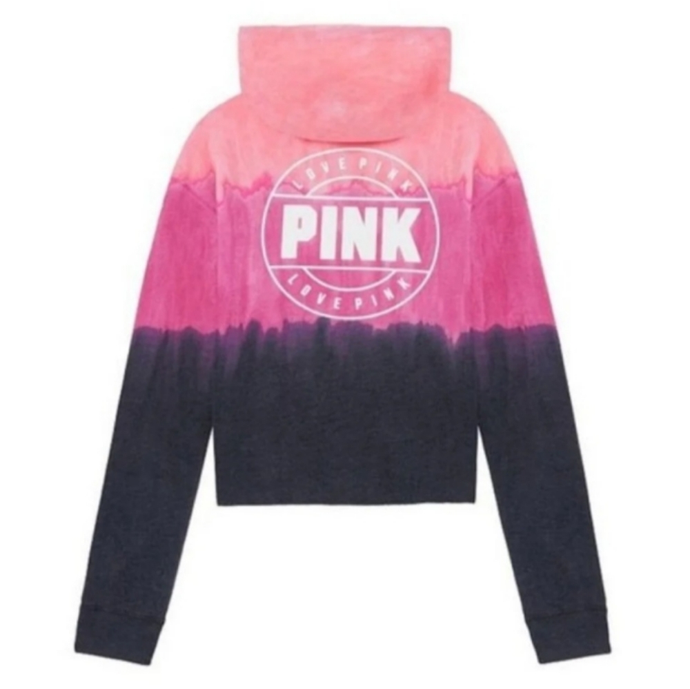 VS PINK Ombre Tie-Dye Cropped Hoodie